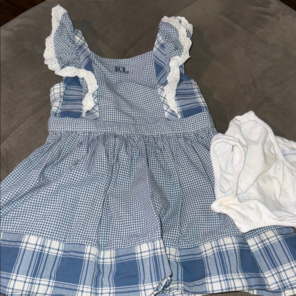 Ralph Lauren Blue and White Plaid Dress